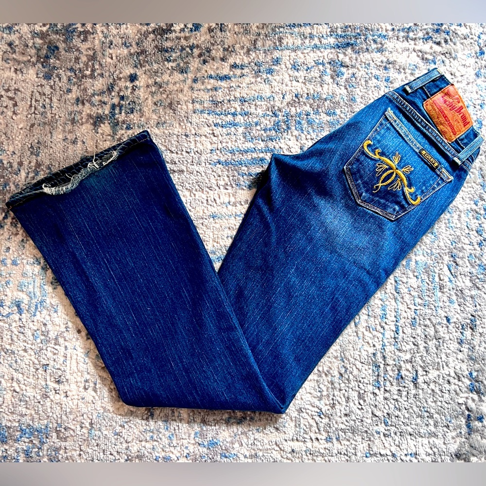 Lucky Brand Lil’ Maggie Distressed 0/26 R Button Fly vintage Bootcut Low Rise